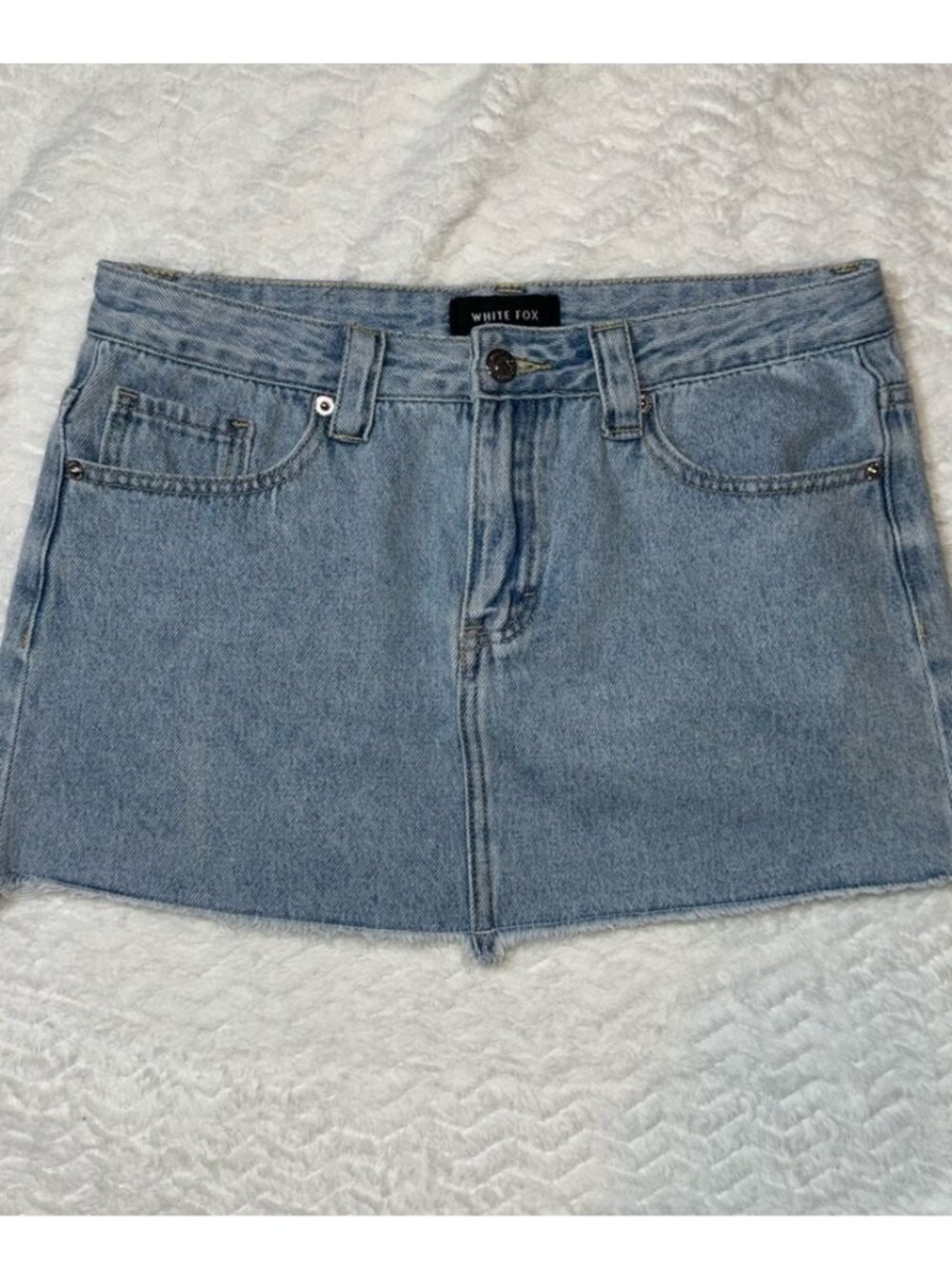 Light Blue Denim Mini Skirt